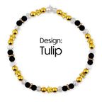 Wild Blooms Bracelet Collection: Black, Cream and Gold Beaded Bracelets