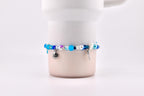 Coastal Charm Bracelet Collection: Teal Blue and Silver Beaded Bracelets with Beach Charms