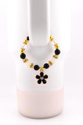 Wild Blooms Tumbler Handle Bracelet: Handle Charm with Black and Gold Daisy