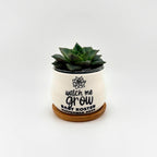 Personalized Ceramic Pot Baby Shower Favor Custom Name Planter Watch Me Grow Mini Plant Container Bamboo Tray Set White Glazed Finish Nursery Decoration Meaningful Keepsake Gift Unique Favor Idea Special Memory Token Plant Lover Gift