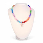 Color Pop Beaded Necklace with Flower Charm
