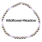 Violet Garden Bracelet Stack | Purple Flower Beaded Stretch Bracelets