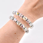 Iridescent Crystal Wrap Bracelet with Sparkling Spacer Beads