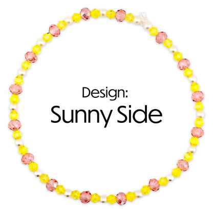 Keepsake Bracelet Collection — Yellow Pink and Pearl Beaded Bracelets