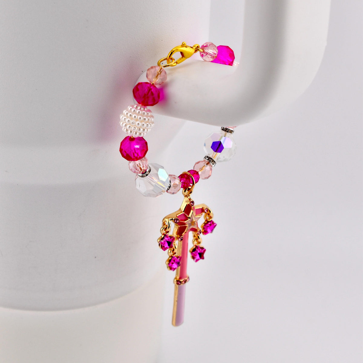 Pink Magic Wand Tumbler Handle Charm