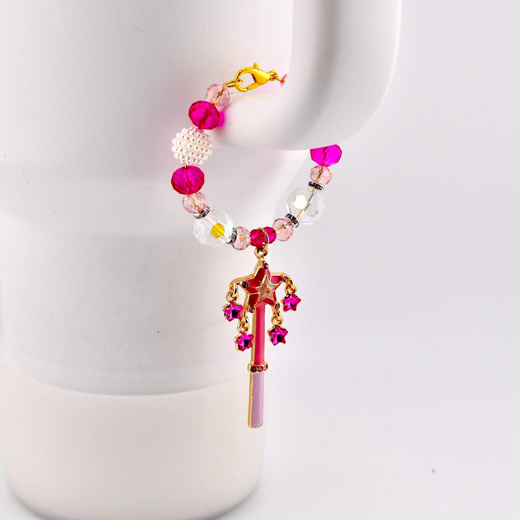 Pink Magic Wand Tumbler Handle Charm