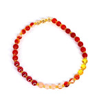 Minimalist orange beaded bracelet – dainty gemstone stretch jewelry for everyday wear or thoughtful gift.