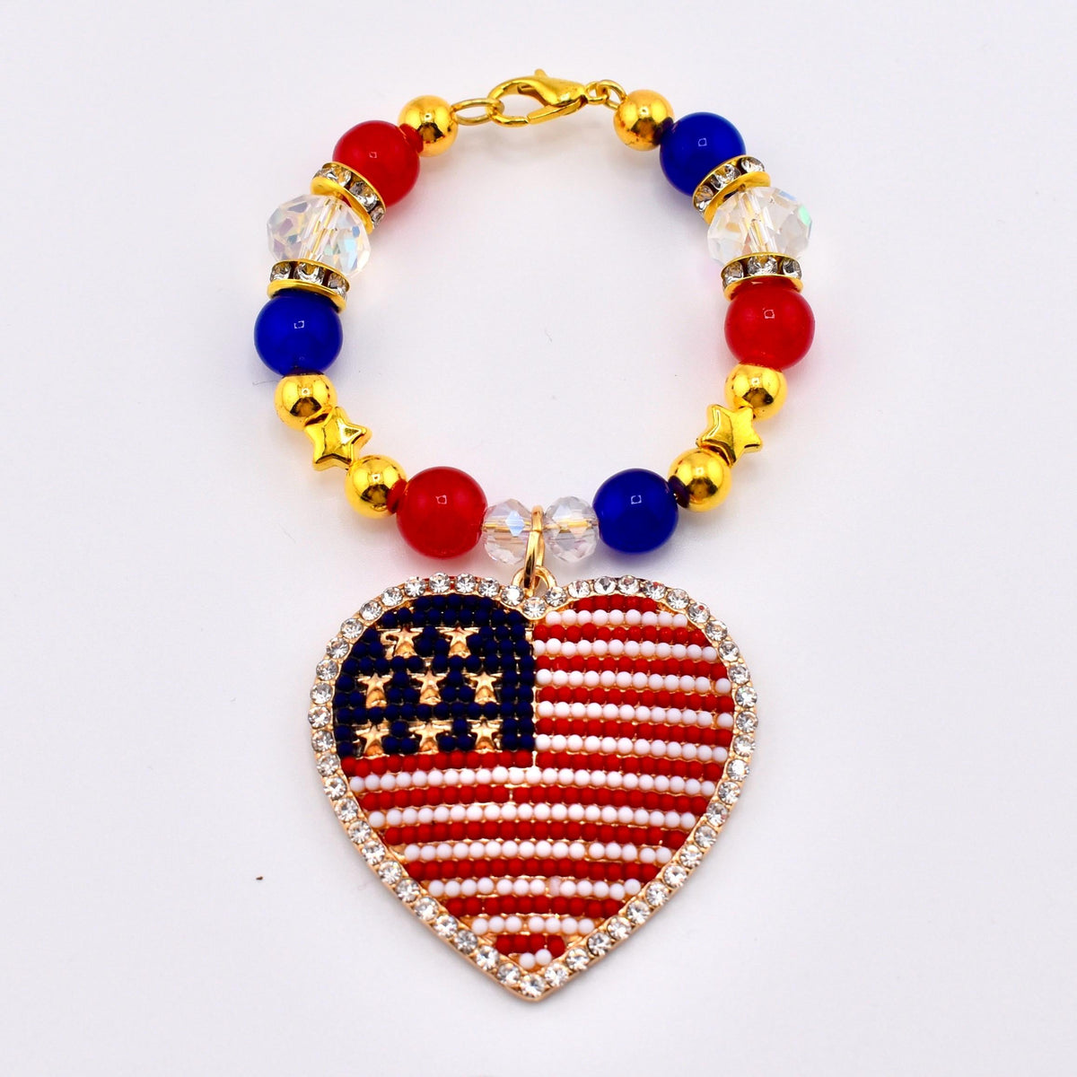 USA Flag Tumbler Handle Charm — Popsicle Flag Charm or Heart Flag Charm
