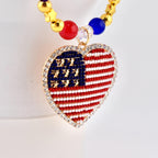 USA Flag Tumbler Handle Charm — Popsicle Flag Charm or Heart Flag Charm