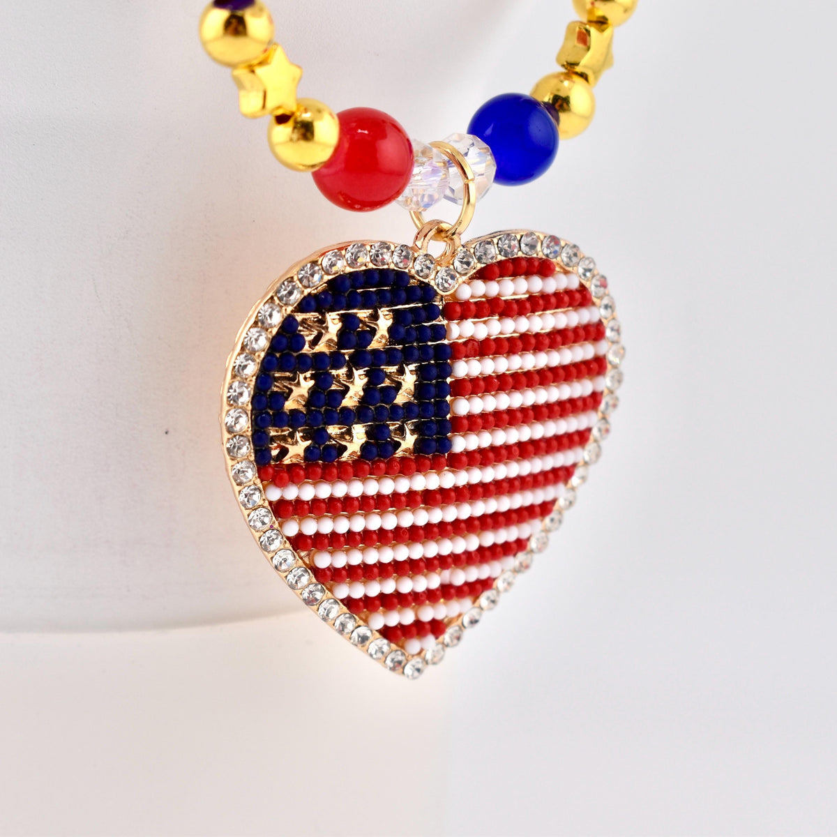USA Flag Tumbler Handle Charm — Popsicle Flag Charm or Heart Flag Charm