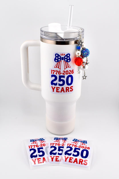 USA 250th Anniversary Bow Sticker | Patriotic America Sticker | 4th of July Sticker