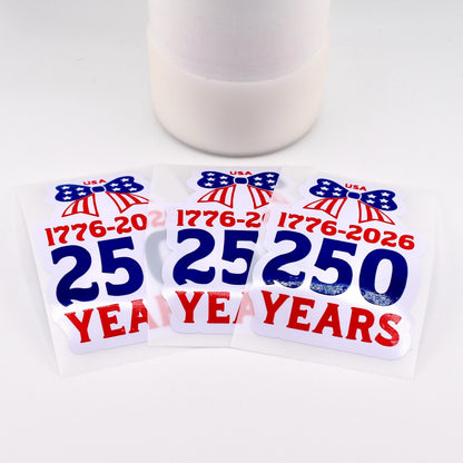 USA 250th Anniversary Bow Sticker | Patriotic America Sticker | 4th of July Sticker