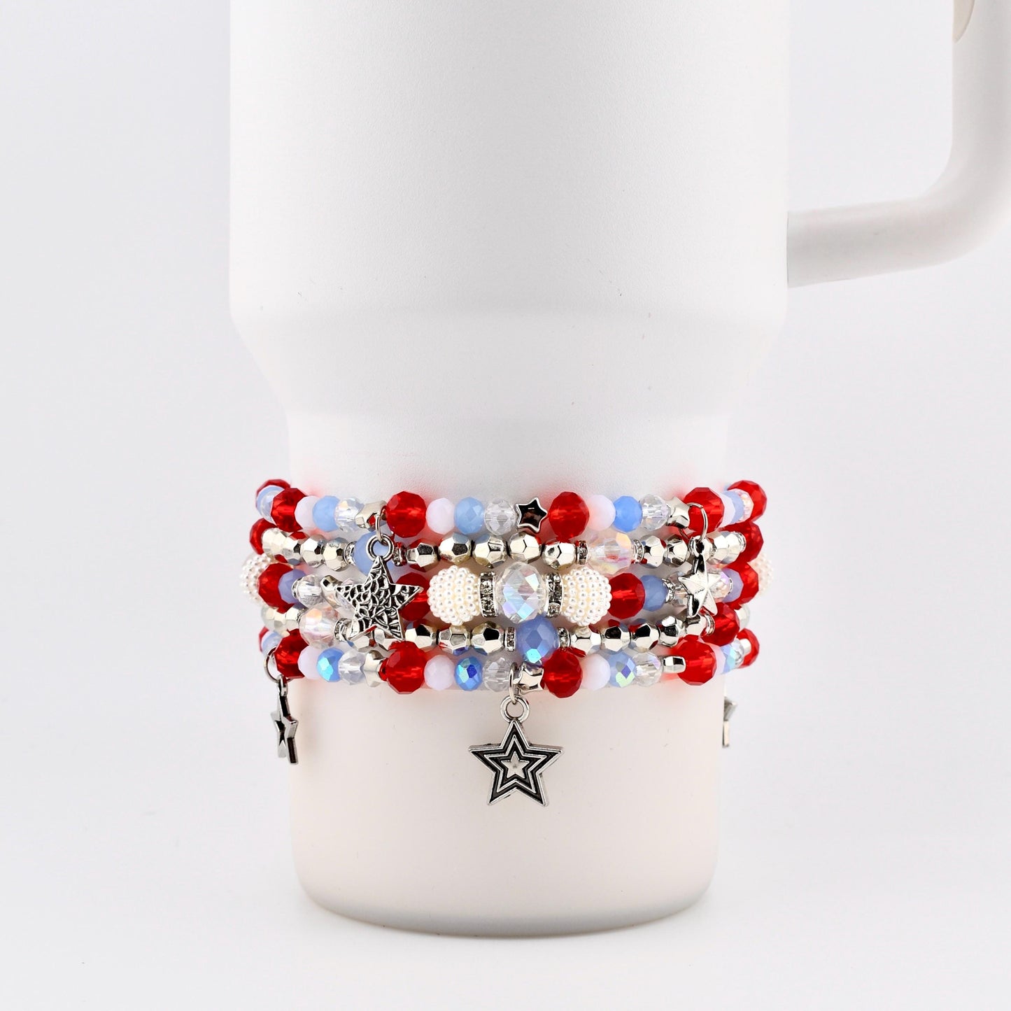Stars and Stripes Bracelet Stack — Red White and Blue Beaded Bracelets