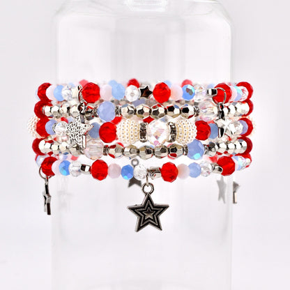 Stars and Stripes Bracelet Stack — Red White and Blue Beaded Bracelets