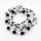 Hypnotic Green Bracelet Collection: Pastel Purple Green and Black Beaded Bracelets