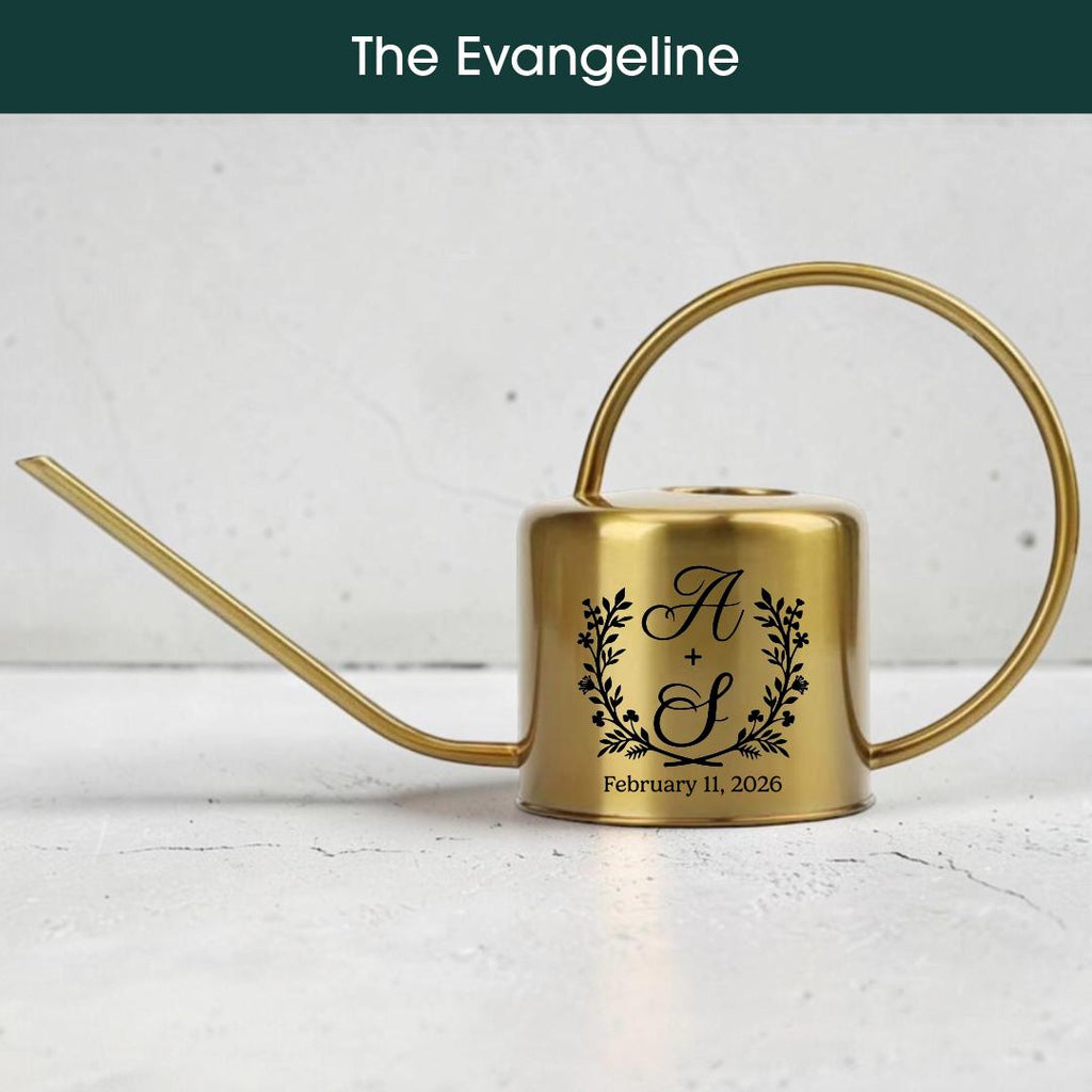 Personalized Gold Watering Can with Monogram