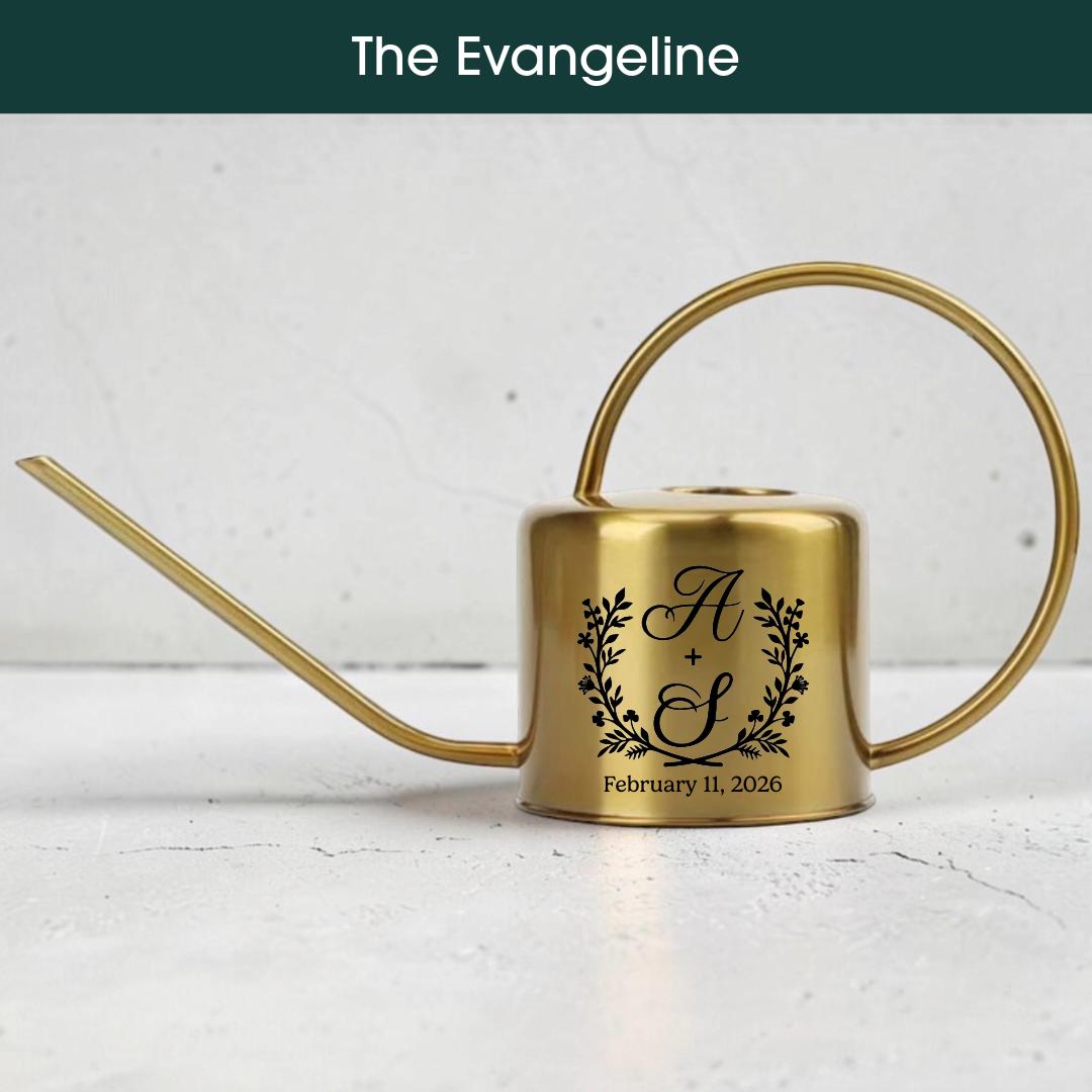 Personalized Gold Watering Can with Monogram