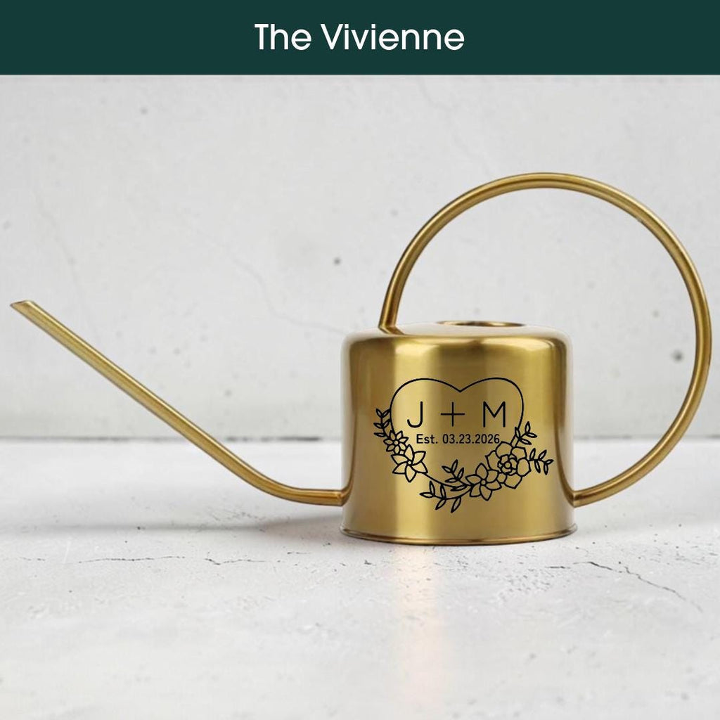 Personalized Gold Watering Can with Monogram