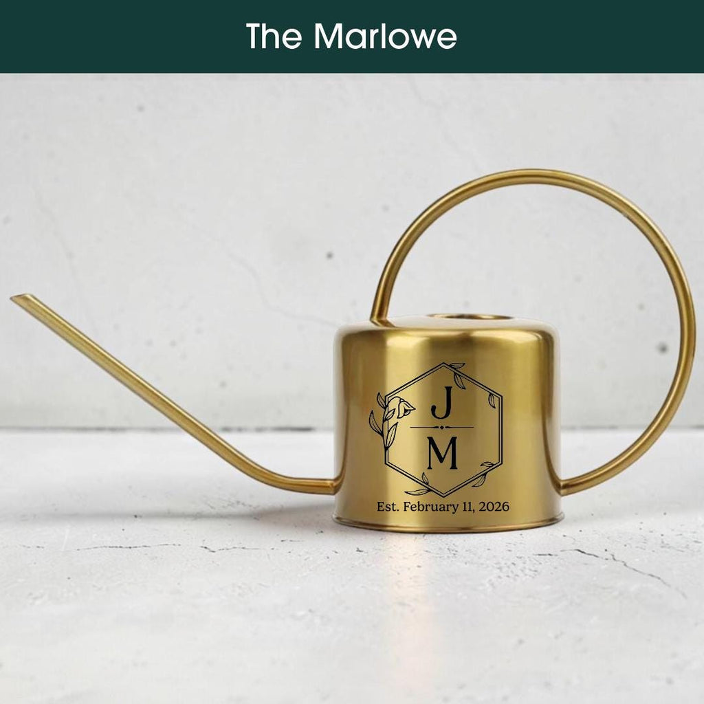 Personalized Gold Watering Can with Monogram