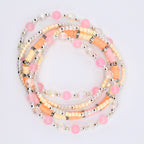 Pink Mesa Sunset Bracelet Collection: Pink, Peach, and Cream Beaded Bracelets