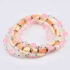 Pink Mesa Sunset Bracelet Collection: Pink, Peach, and Cream Beaded Bracelets