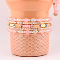 Pink Mesa Sunset Bracelet Collection: Pink, Peach, and Cream Beaded Bracelets