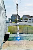 Crystal Purple Suncatcher | Window or Rearview Mirror Hanging Crystal Prism