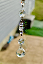Crystal Purple Suncatcher | Window or Rearview Mirror Hanging Crystal Prism