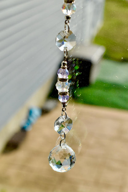 Crystal Purple Suncatcher | Window Hanging Crystal Prism