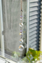 Crystal Purple Suncatcher | Window or Rearview Mirror Hanging Crystal Prism