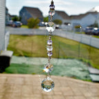 Crystal Purple Suncatcher | Window or Rearview Mirror Hanging Crystal Prism