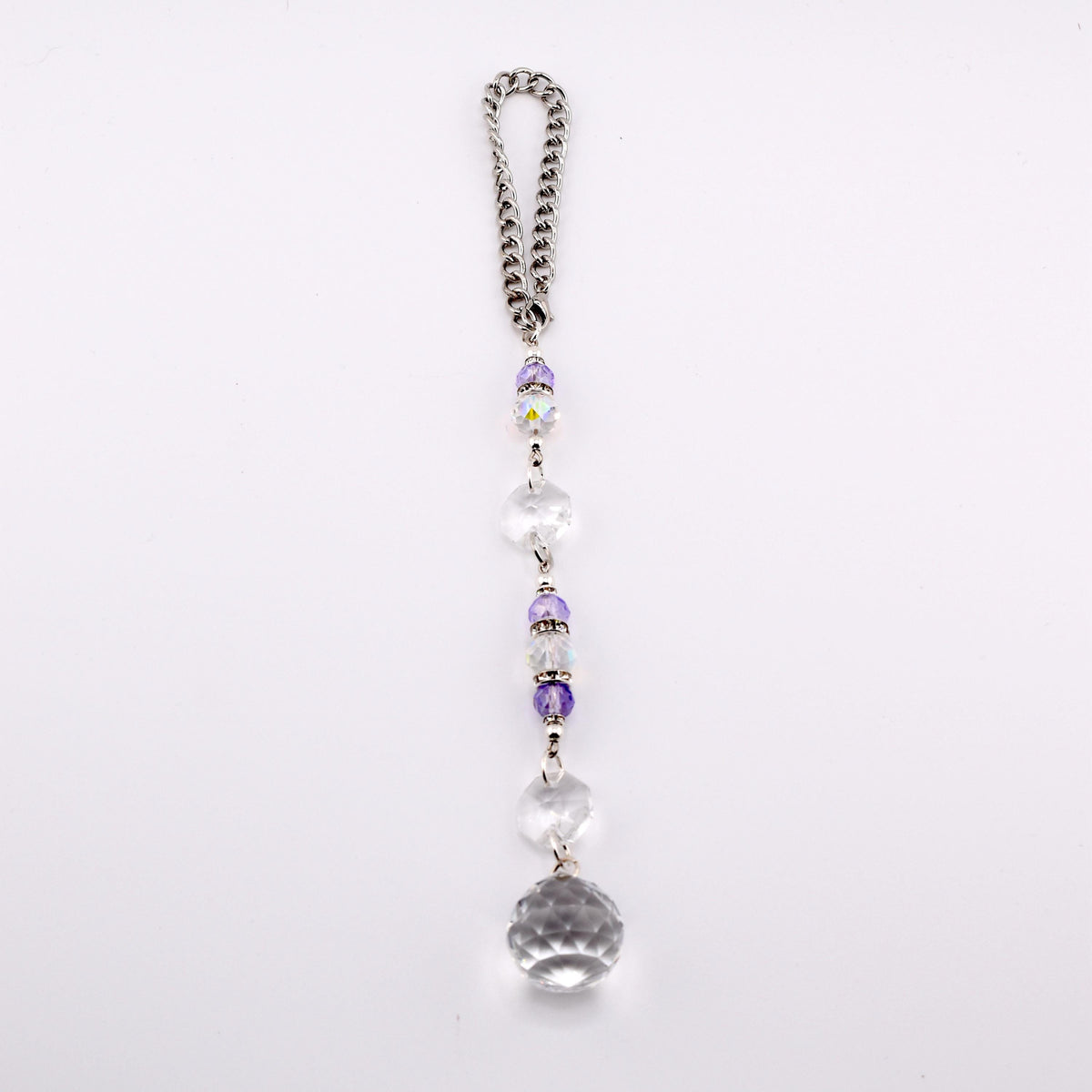 Crystal Purple Suncatcher | Window or Rearview Mirror Hanging Crystal Prism