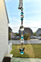 Crystal Guardian Angel Suncatcher Car Charm | Rainbow Prism Rearview Mirror Accessory
