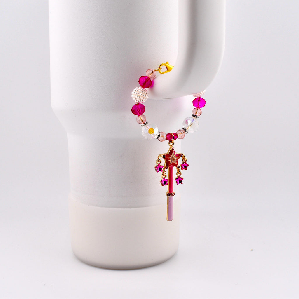 Pink Magic Wand Tumbler Handle Charm