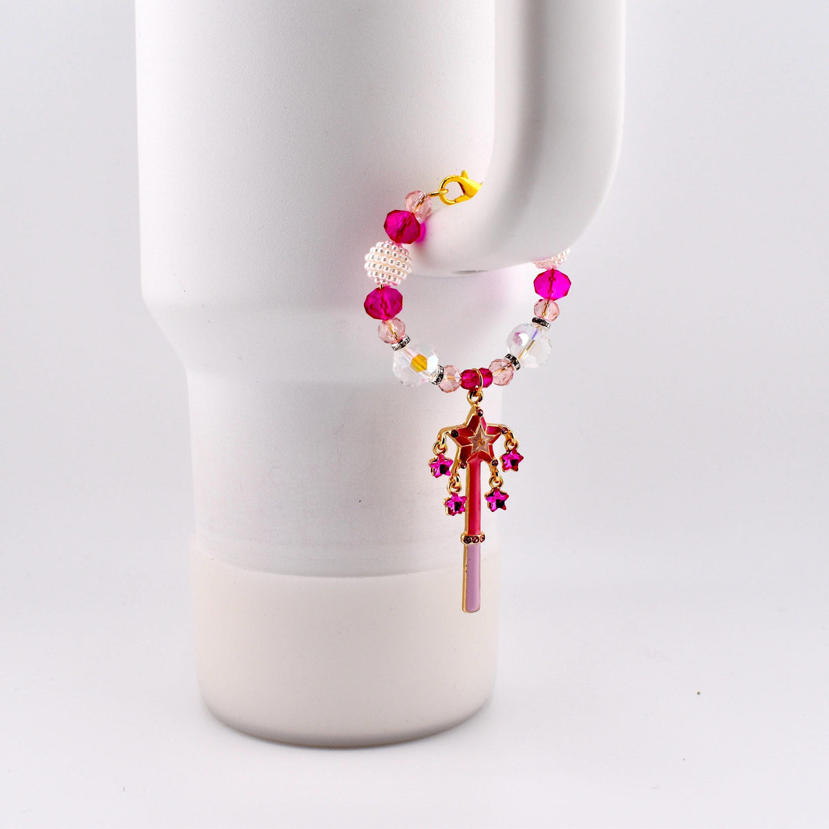 Pink Magic Wand Tumbler Handle Charm