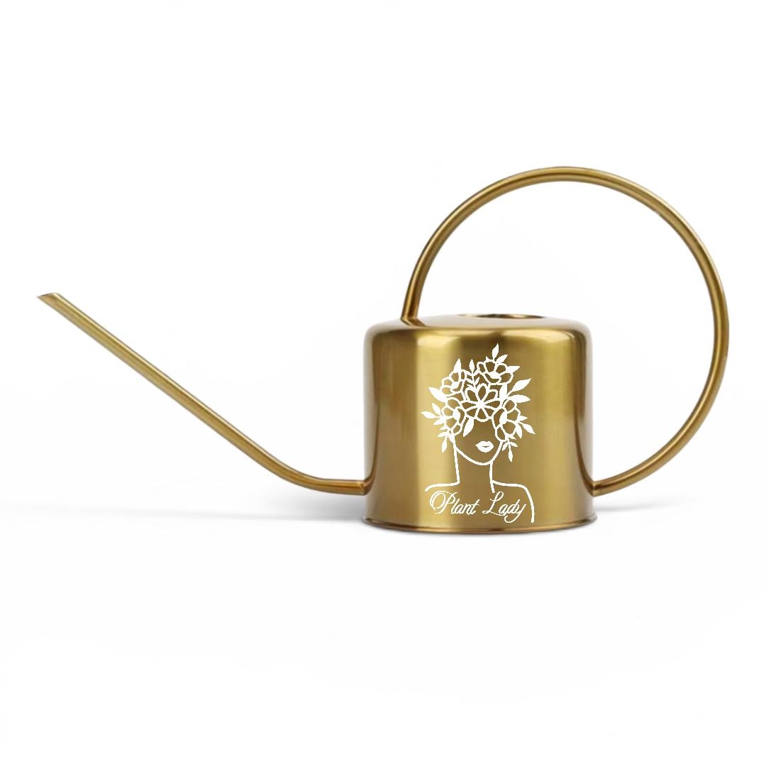 Plant Lady Watering Can — Metal Watering Can with Wood Handle