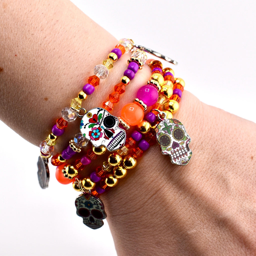 Fiesta Sugar Skull Bracelet Collection for Dia de los Muertos