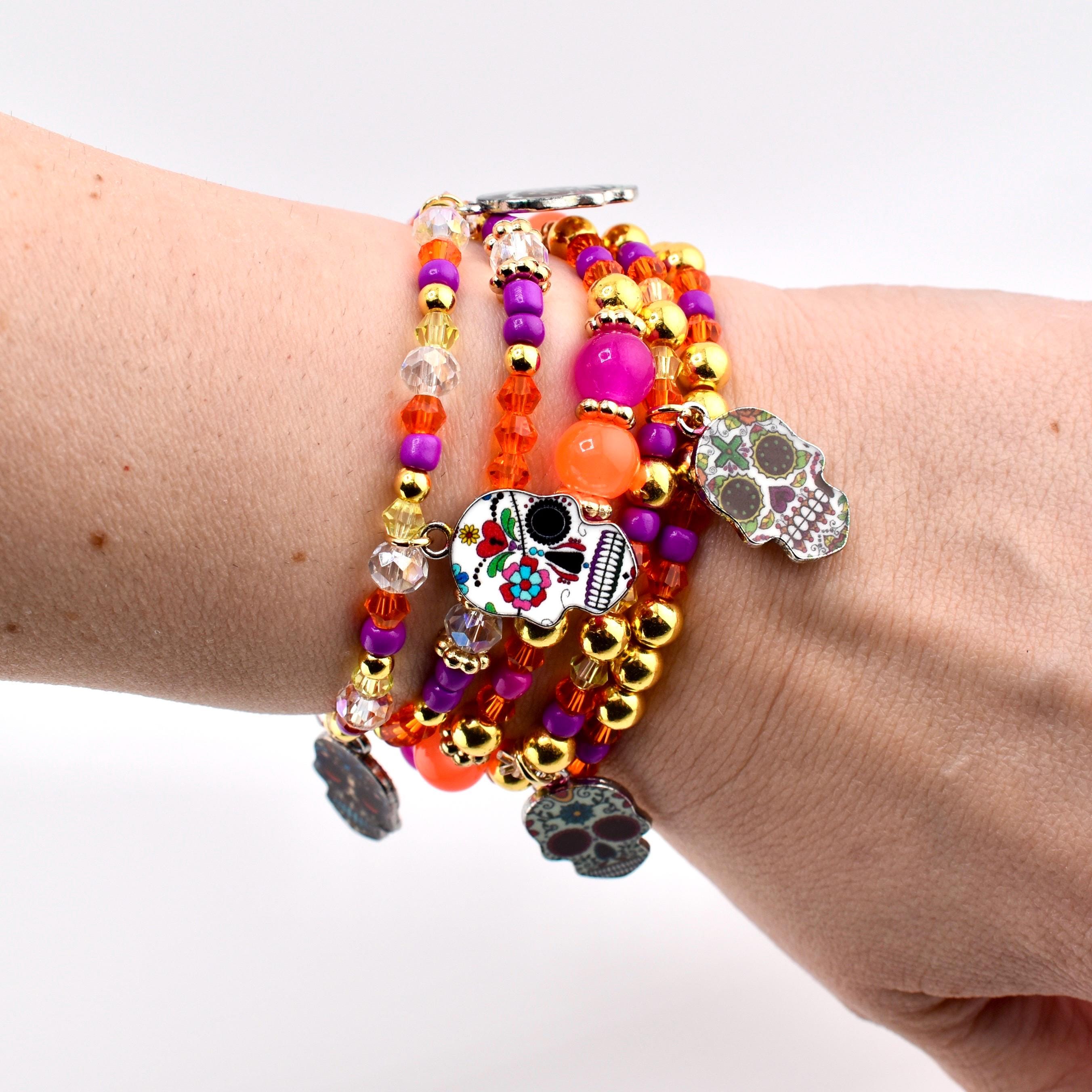 Fiesta Sugar Skull Bracelet Collection for Dia de los Muertos