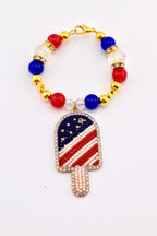 USA Flag Tumbler Handle Charm — Popsicle Flag Charm or Heart Flag Charm