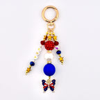 Patriotic Beaded Bag Charm | USA Flag Flip Flop, Star Straw Charm