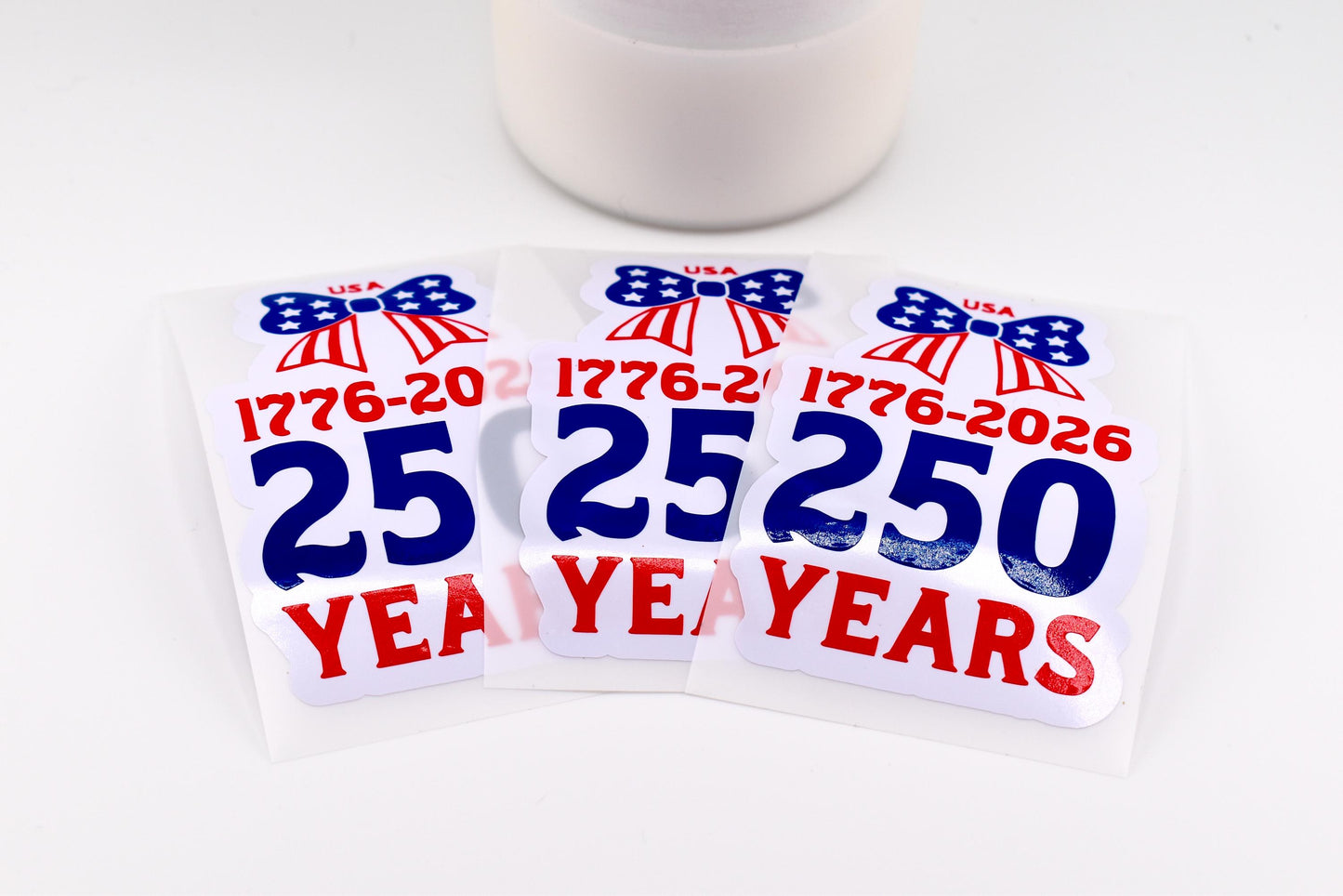 USA 250th Anniversary Bow Sticker | Patriotic America Sticker | 4th of July Sticker