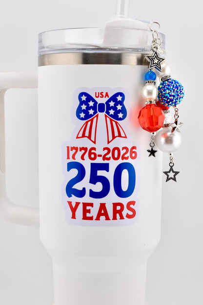 USA 250th Anniversary Bow Sticker | Patriotic America Sticker | 4th of July Sticker