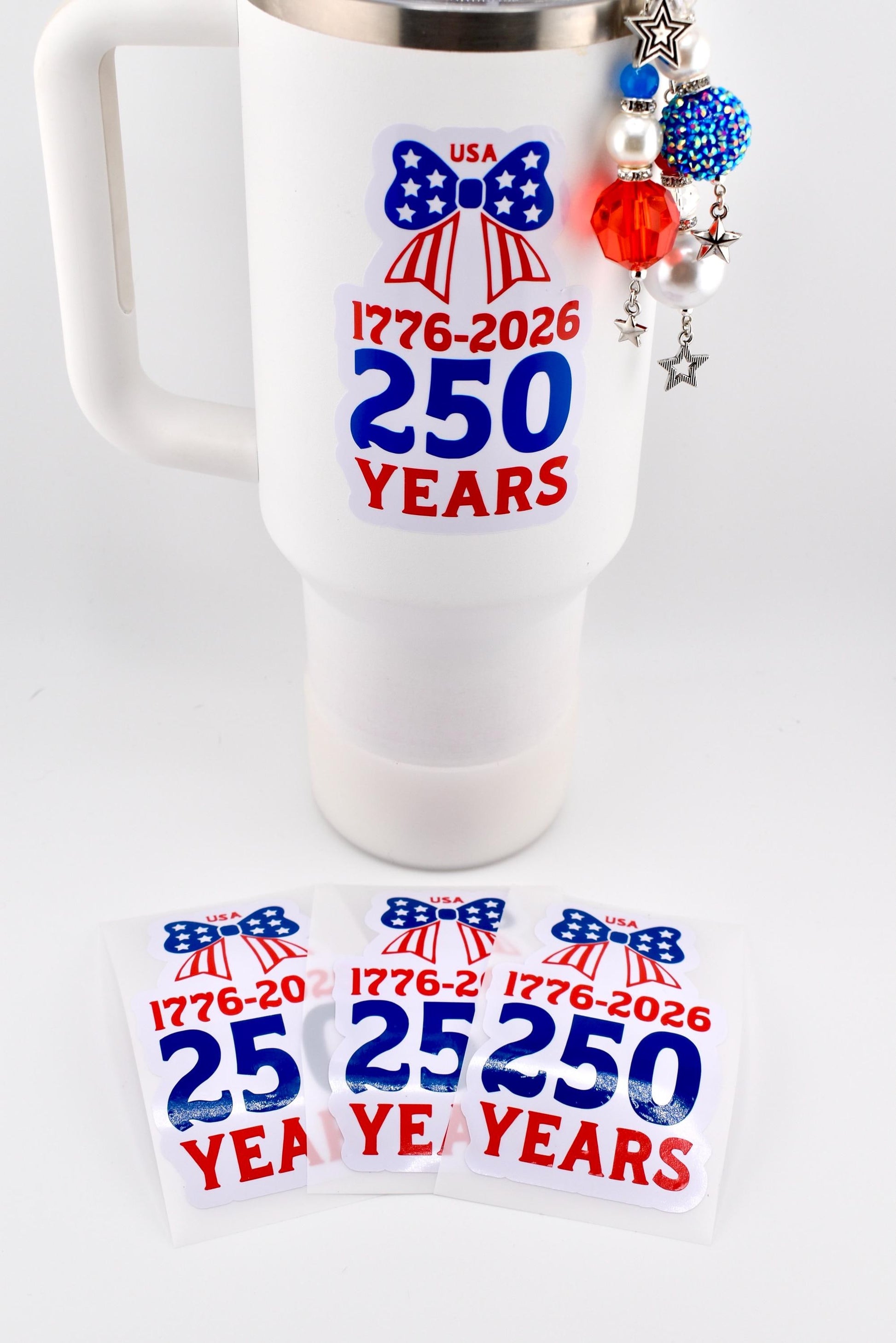 USA 250th Anniversary Bow Sticker | Patriotic America Sticker | 4th of July Sticker