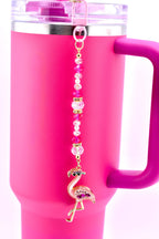 Flamingo Bag Charm or Tumbler Straw Charm