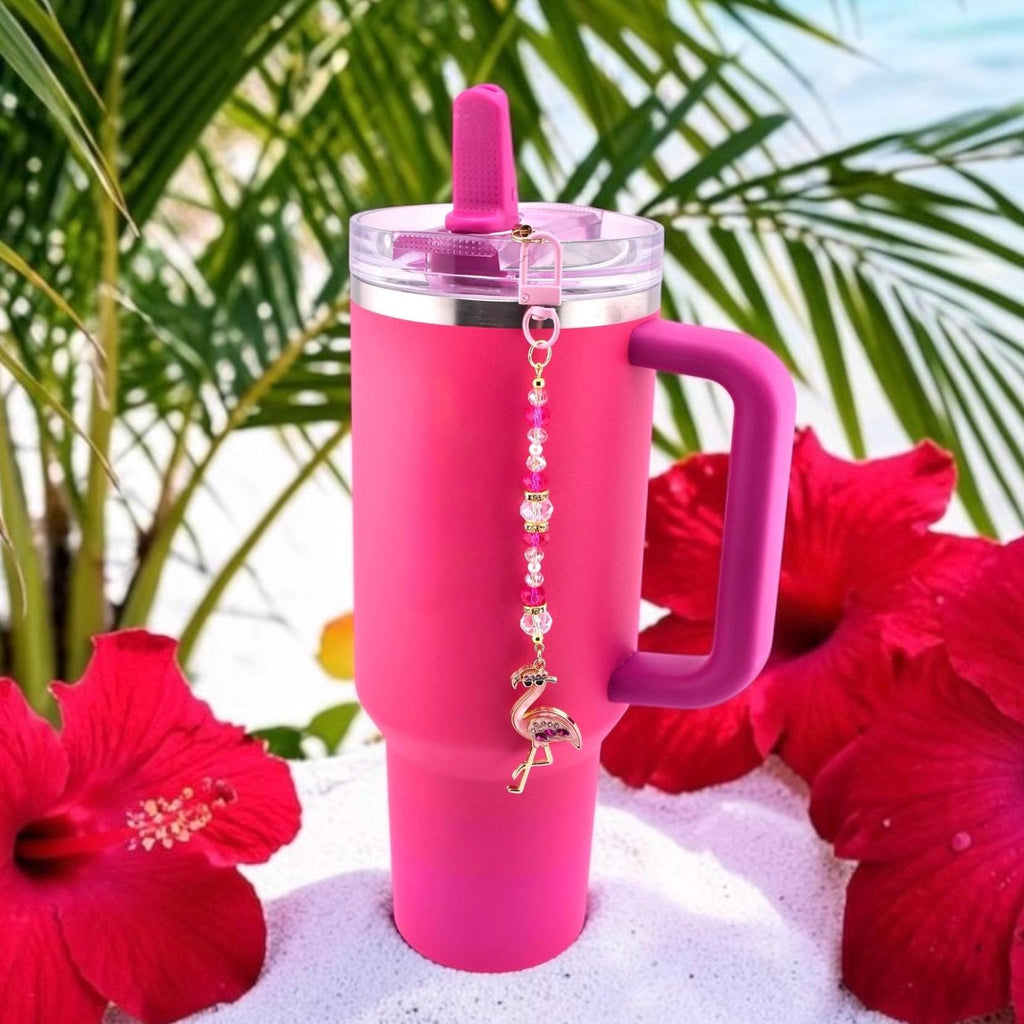 Flamingo Bag Charm or Tumbler Straw Charm