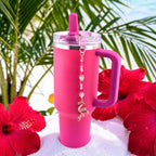 Flamingo Bag Charm or Tumbler Straw Charm