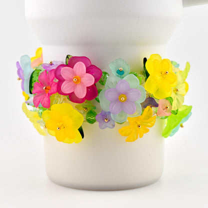 Flower Garden Beaded Bracelet: Colorful Floral Bracelet