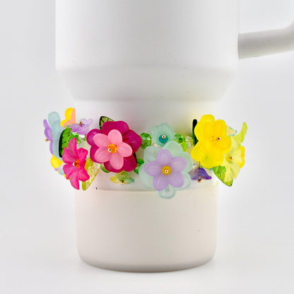 Flower Garden Beaded Bracelet: Colorful Floral Bracelet