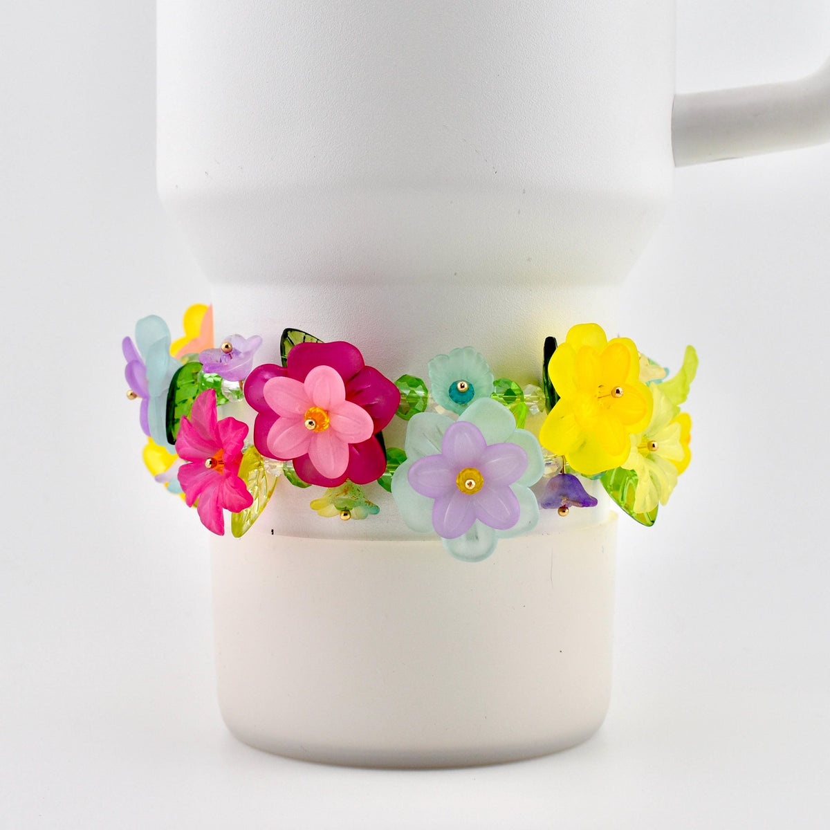 Handmade Flower Garden Beaded Bracelet | Colorful Floral Spring Jewelry Gift for Her