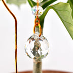 Plant Suncatcher with Crystal Prism and Glass Beads